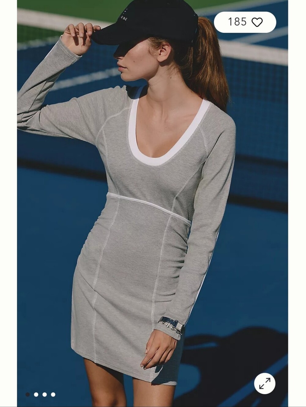 Anthropologie Daily Practice Scoop-Neck Long-Sleeve Mini Dress - Picture 2 of 3